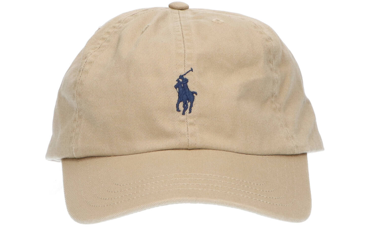 Beige pet met blauw logo Ralph Lauren