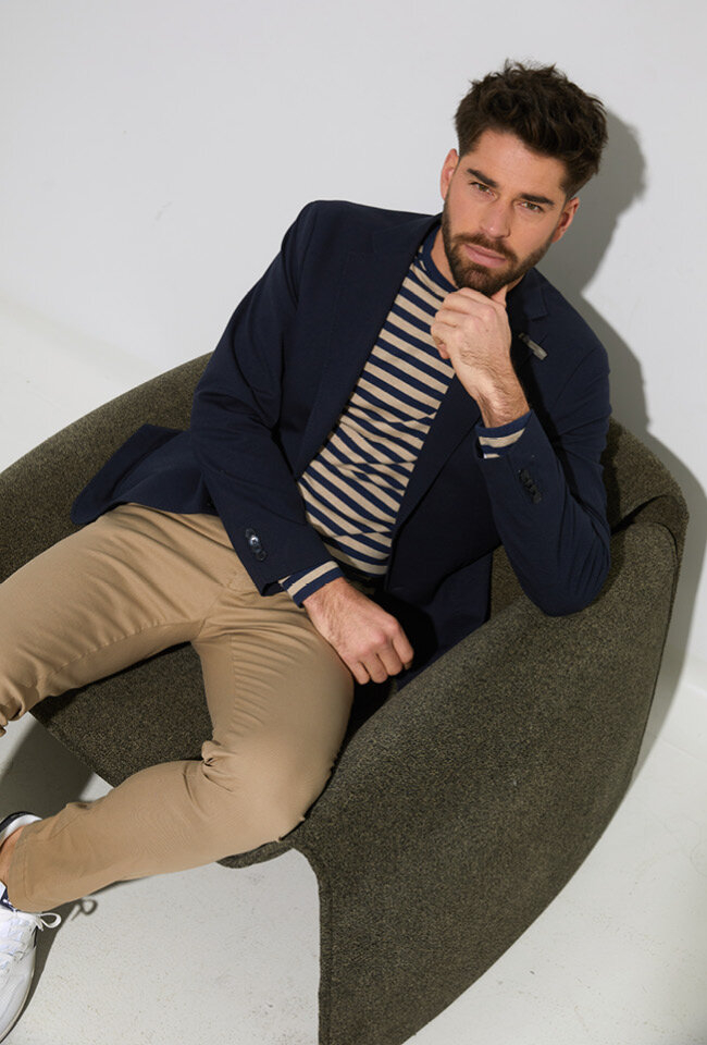 Donkerblauwe blazer Baldessarini