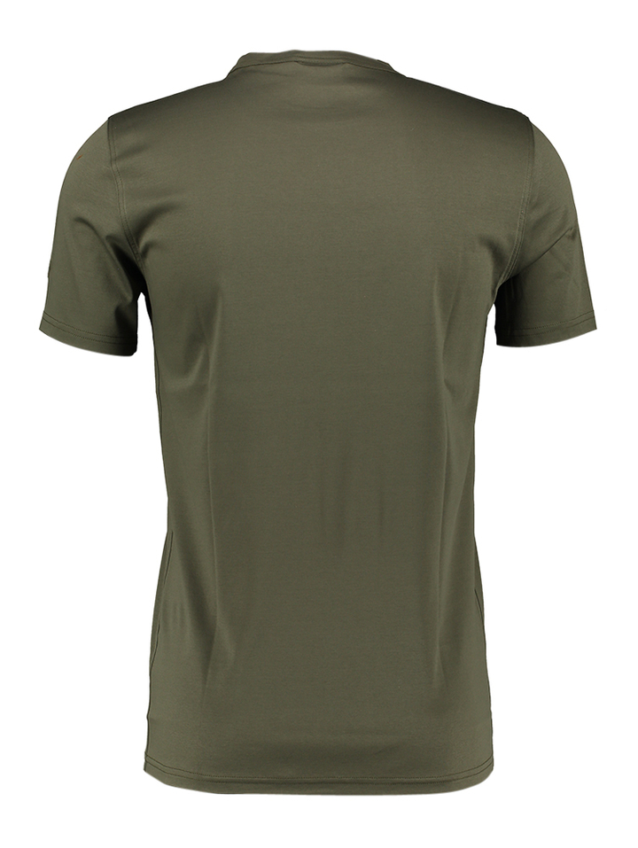 Kaki kleuirge t-shirt met ronde hals Mos Mosh 