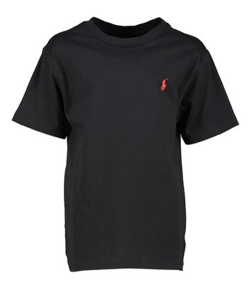 Zwarte t-shirt met korte mouwen en rood logo Ralph Lauren