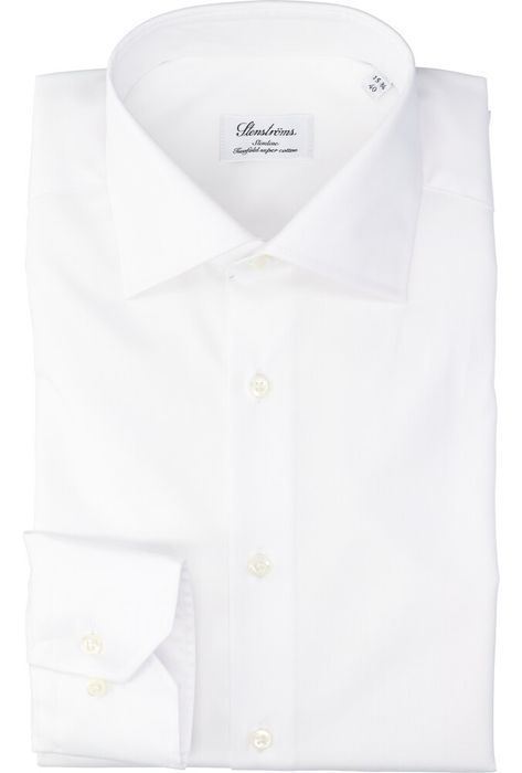 Wit katoenen hemd slim fit met lange mouwen Stenströms