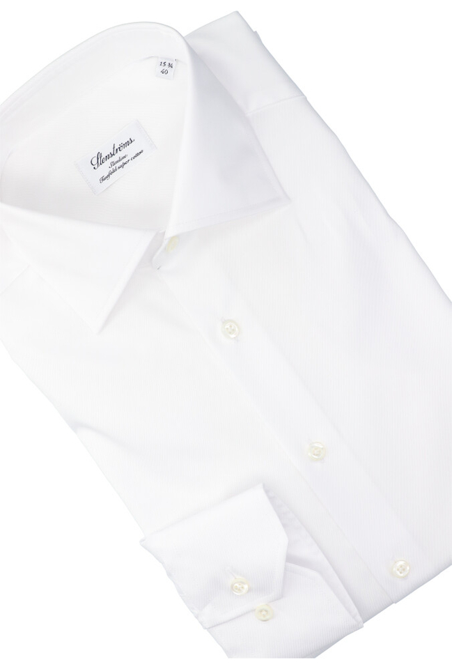 Wit katoenen hemd slim fit met lange mouwen Stenströms