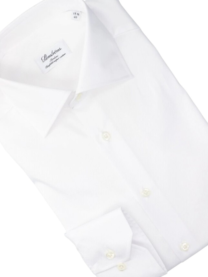 Wit katoenen hemd slim fit met lange mouwen Stenströms