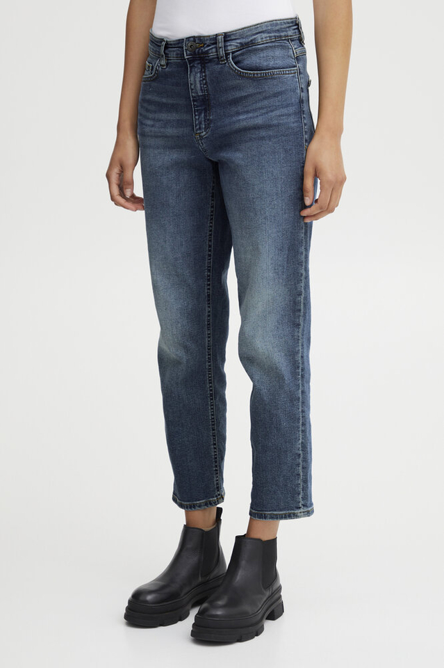 Blauwe cropped jeans Ichi