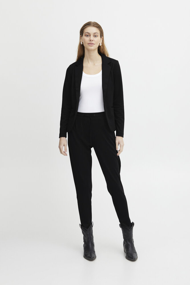 Zwarte blazer met knoop Ichi