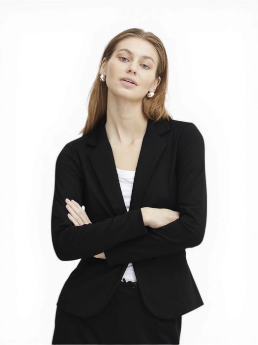 Zwarte blazer met knoop Ichi