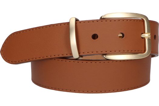 Cognac lederen riem Angelo De Lombardi