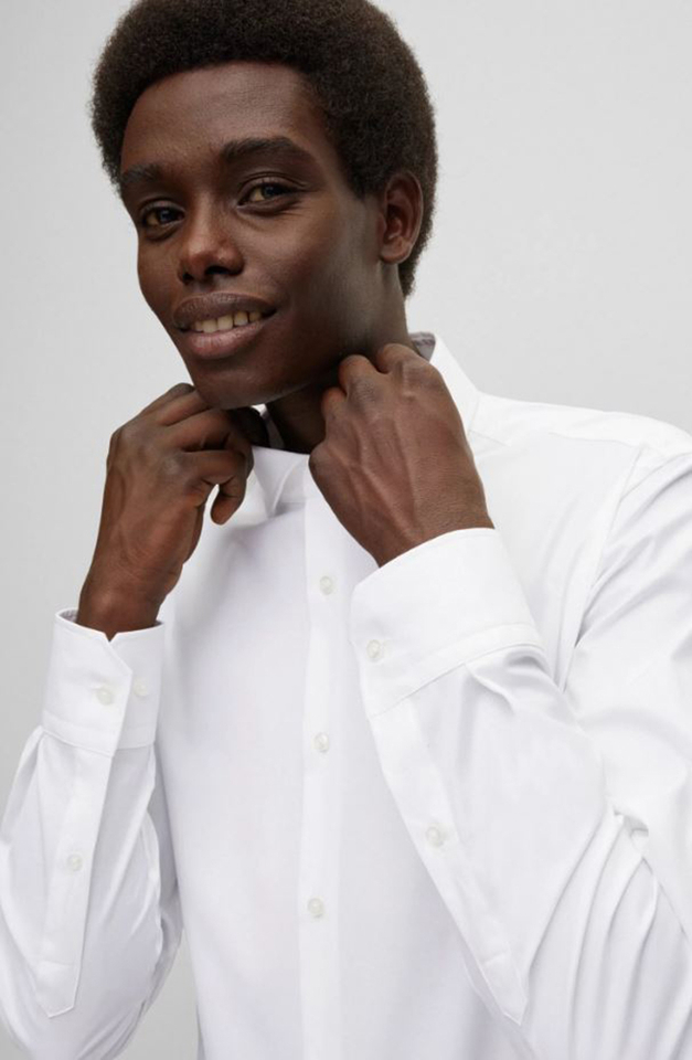 Wit hemd regular fit Joe met lange Hugo Boss