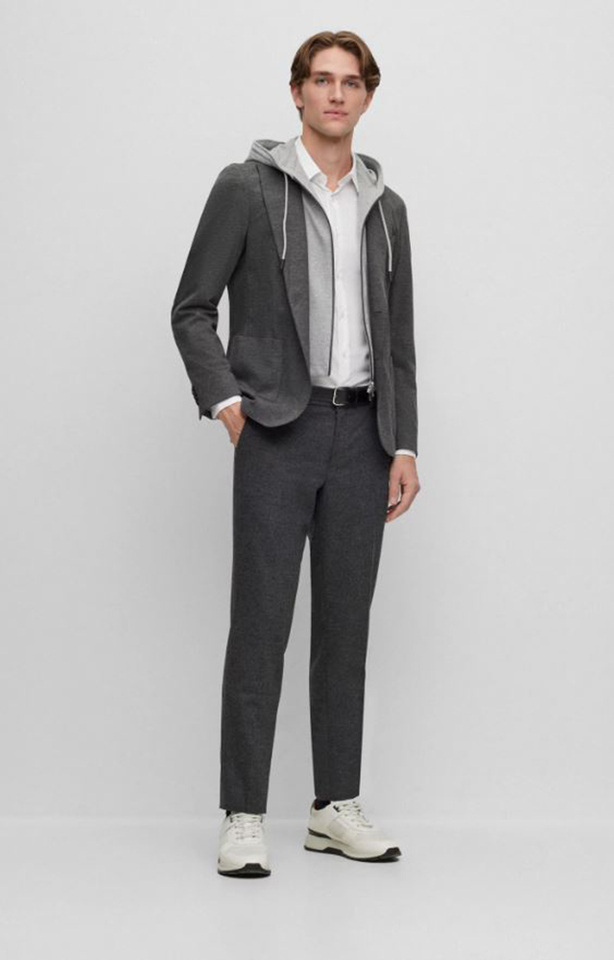 Wit katoenen hemd slim fit met lange mouwen Hugo Boss