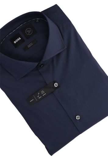 Donkerblauw hemd slim fit met lange mouwen Hugo Boss 