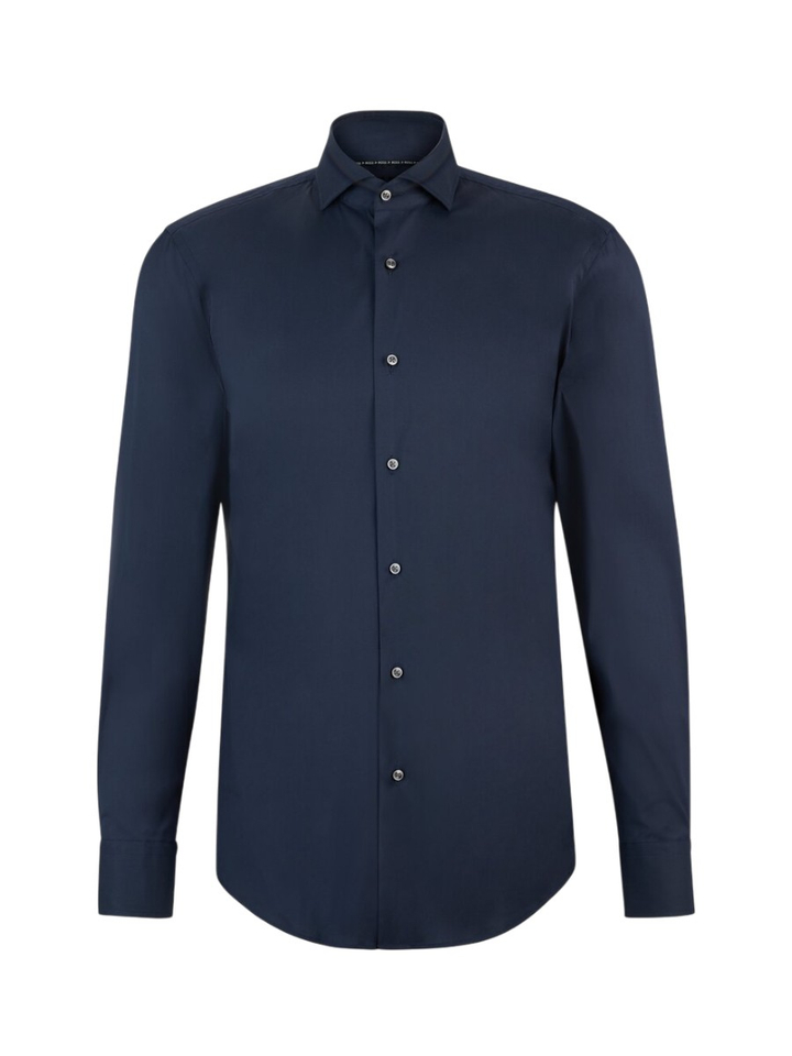 Donkerblauw hemd slim fit met lange mouwen Hugo Boss 