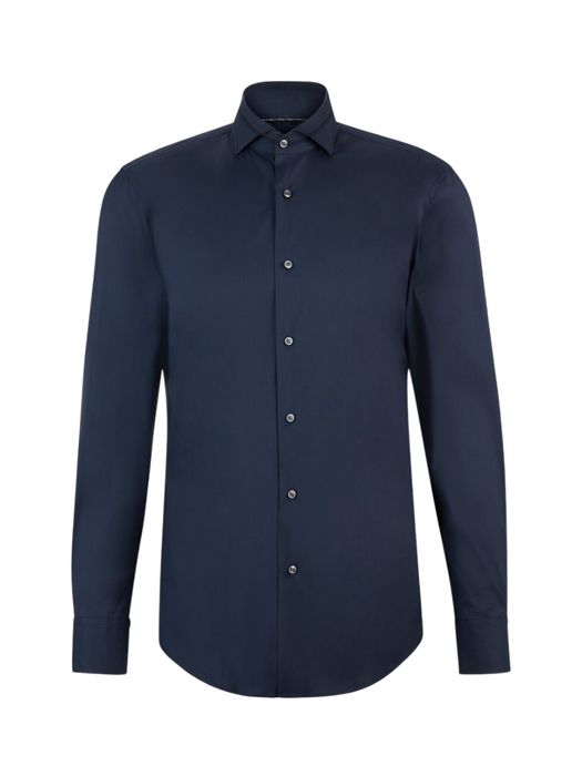 Donkerblauw hemd slim fit met lange mouwen Hugo Boss