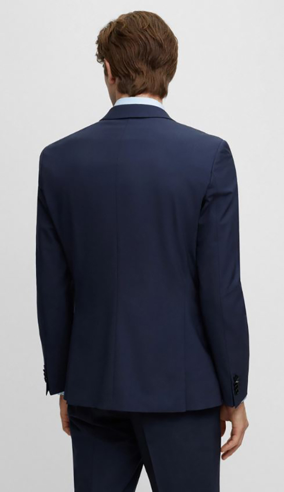 Effen donkerblauwe blazer Hugo Boss