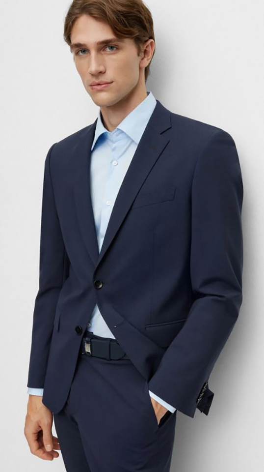 Effen donkerblauwe blazer Hugo Boss