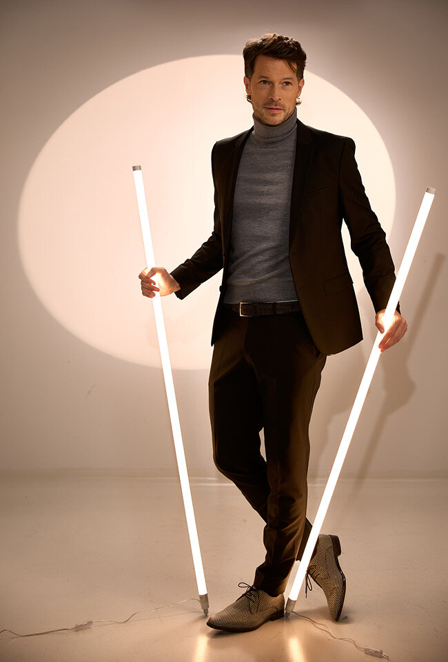 Grijze trui met rolkraag Olymp 