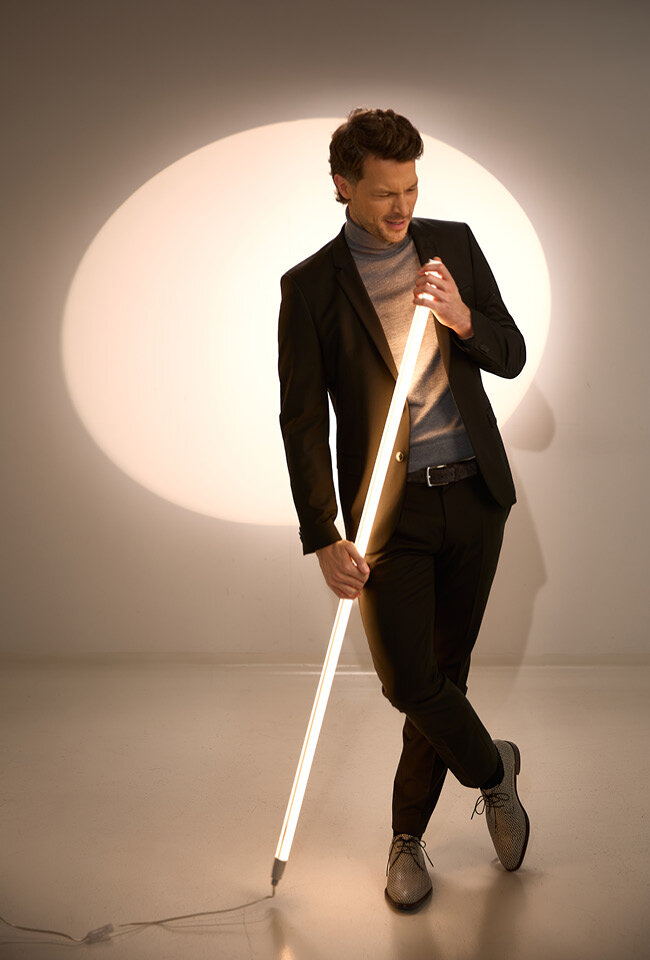 Grijze trui met rolkraag Olymp 