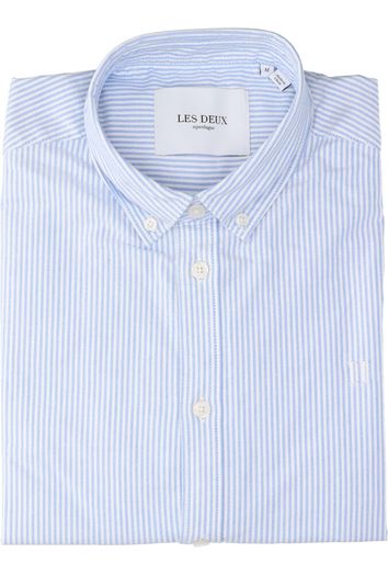 Blauw en wit gestreept hemd regular fit met lange mouwen Christian Les Deux
