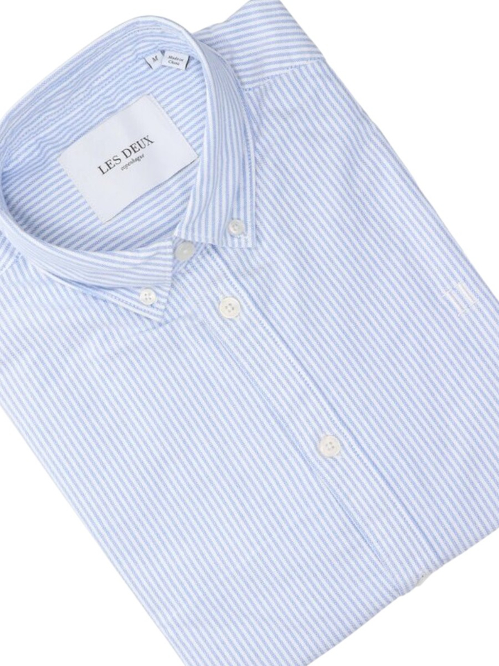 Blauw en wit gestreept hemd regular fit met lange mouwen Christian Les Deux