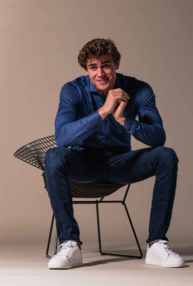 Blauwe slim fit jeans Atno Atelier Noterman