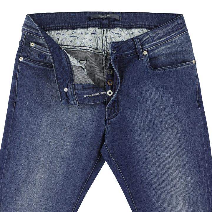 Blauwe slim fit jeans Atno Atelier Noterman