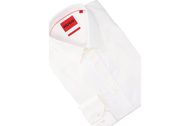 Wit klassiek hemd slim fit met lange mouwen Elisha Hugo Boss
