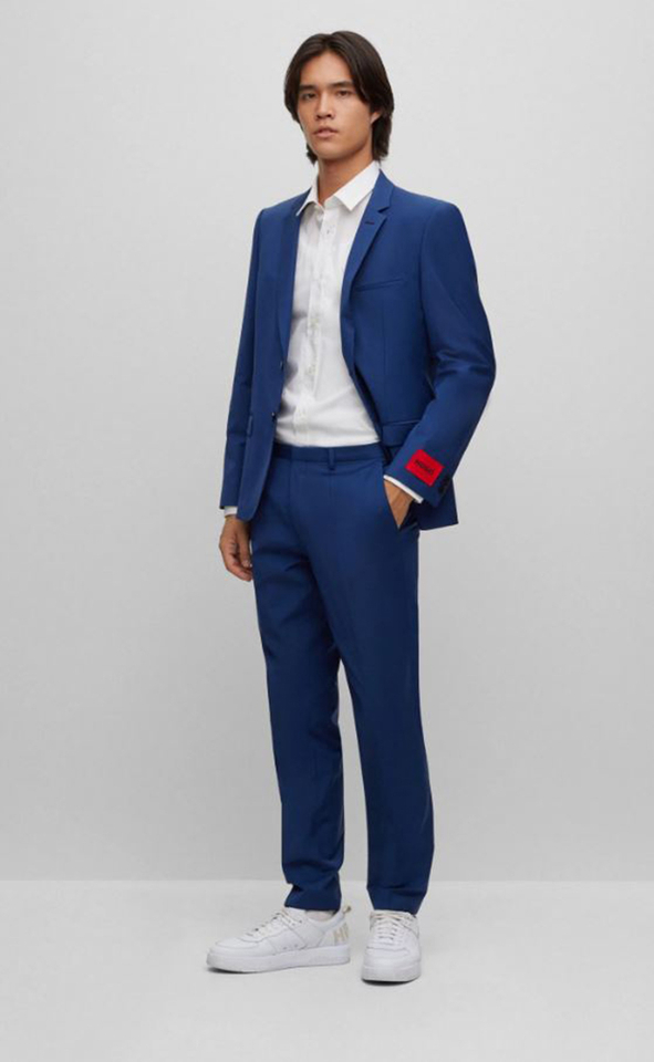 Wit klassiek hemd slim fit met lange mouwen Elisha Hugo Boss