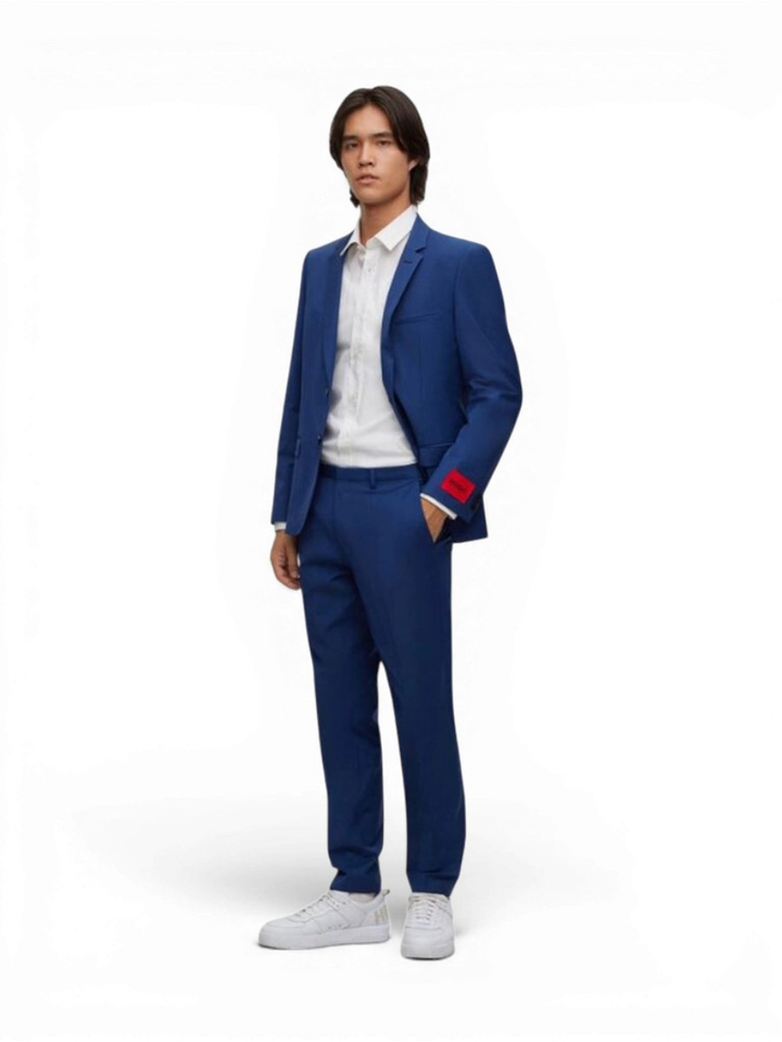 Wit klassiek hemd slim fit met lange mouwen Elisha Hugo Boss