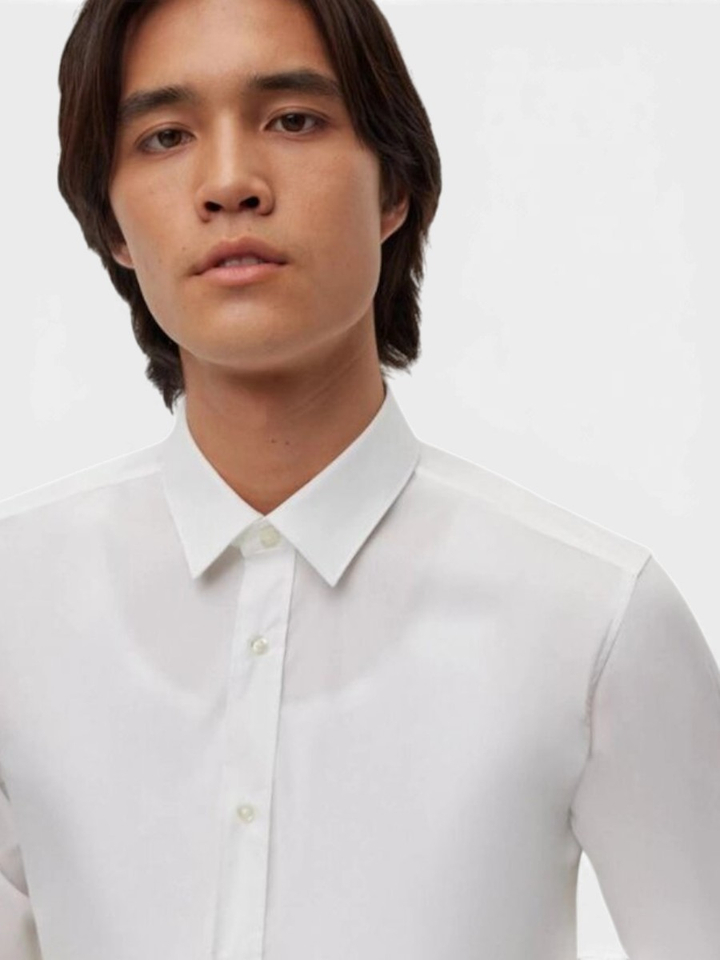 Wit klassiek hemd slim fit met lange mouwen Elisha Hugo Boss