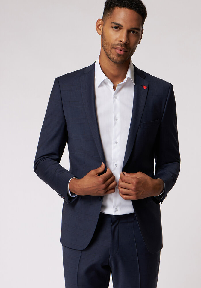 Blauwe blazer met streepjesmotief Roy Robson