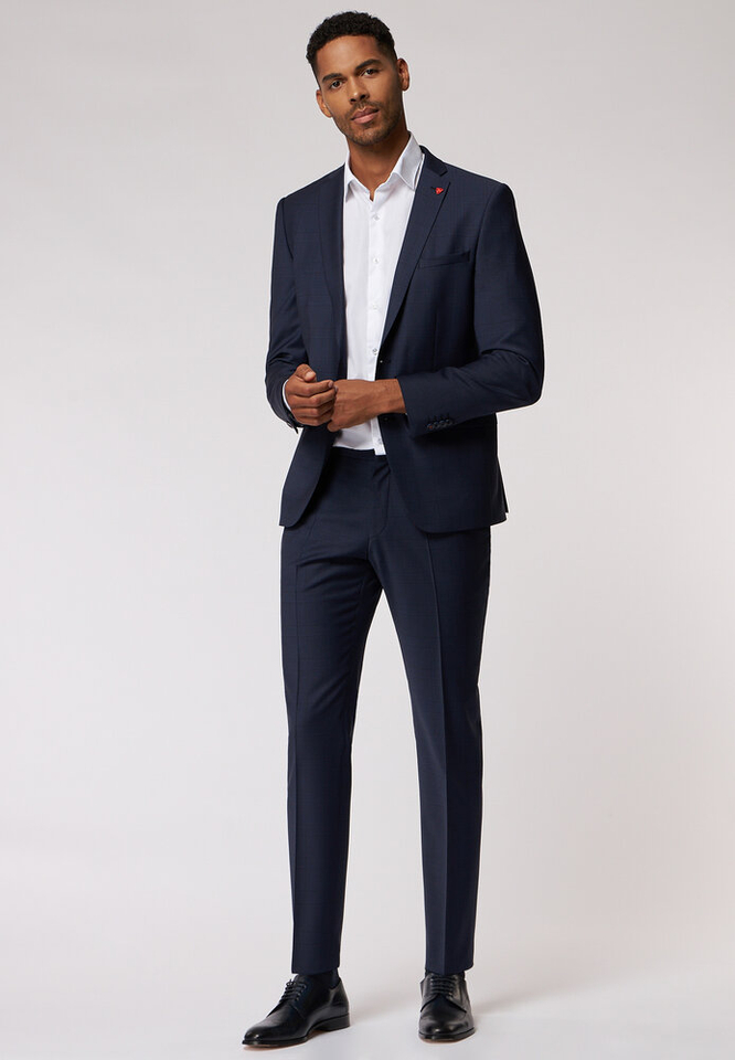 Blauwe blazer met streepjesmotief Roy Robson