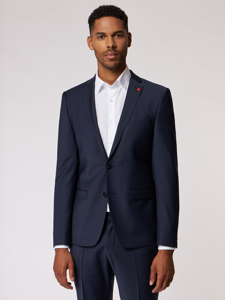 Blauwe blazer met streepjesmotief Roy Robson