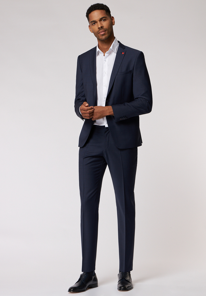 Blauwe blazer met streepjesmotief Roy Robson