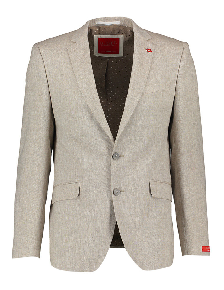 Zandkleurige blazer met structuur Rod Digel