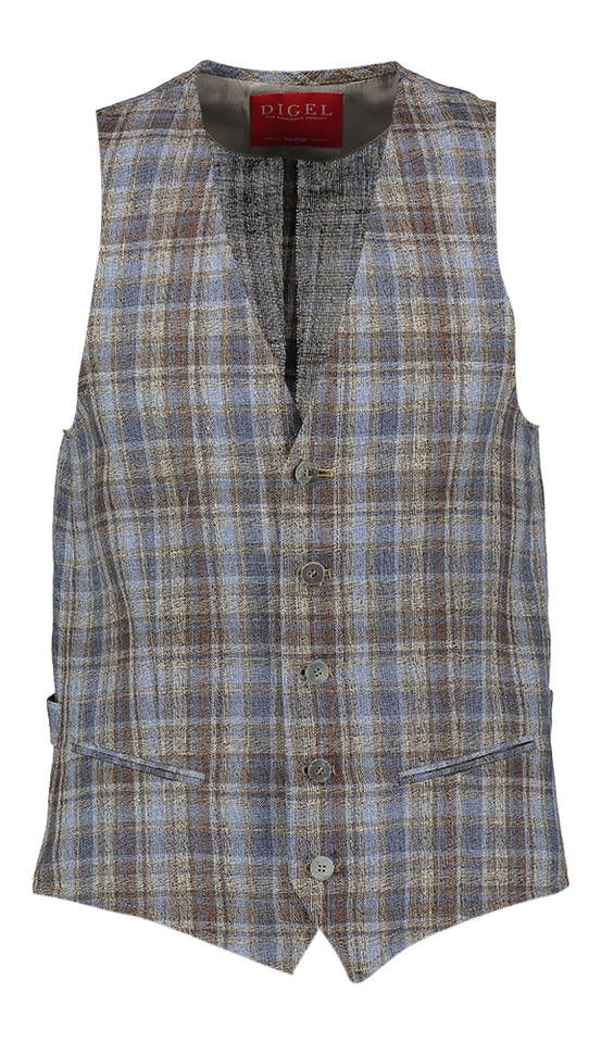 Lucien linnen ondervestje geruit Digel