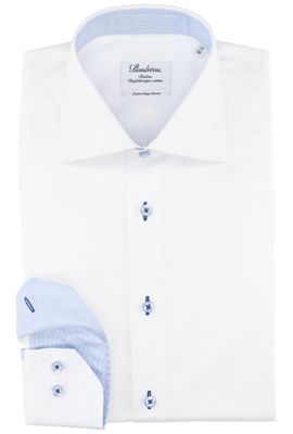 Wit katoenen hemd slim fit met extra lange mouwen Stenströms