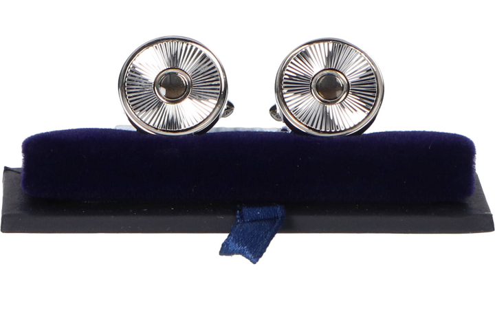 Ronde zilverkleurige manchetteknopen Profuomo Michaelis