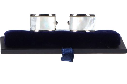 Zilverkleurige manchetteknopen met parelmoerkleurig detail Profuomo Michaelis