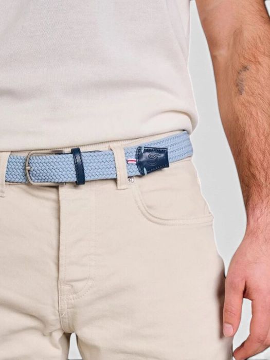 Monofaded blue riem met zilverkleurige gesp Portofino La Boucle