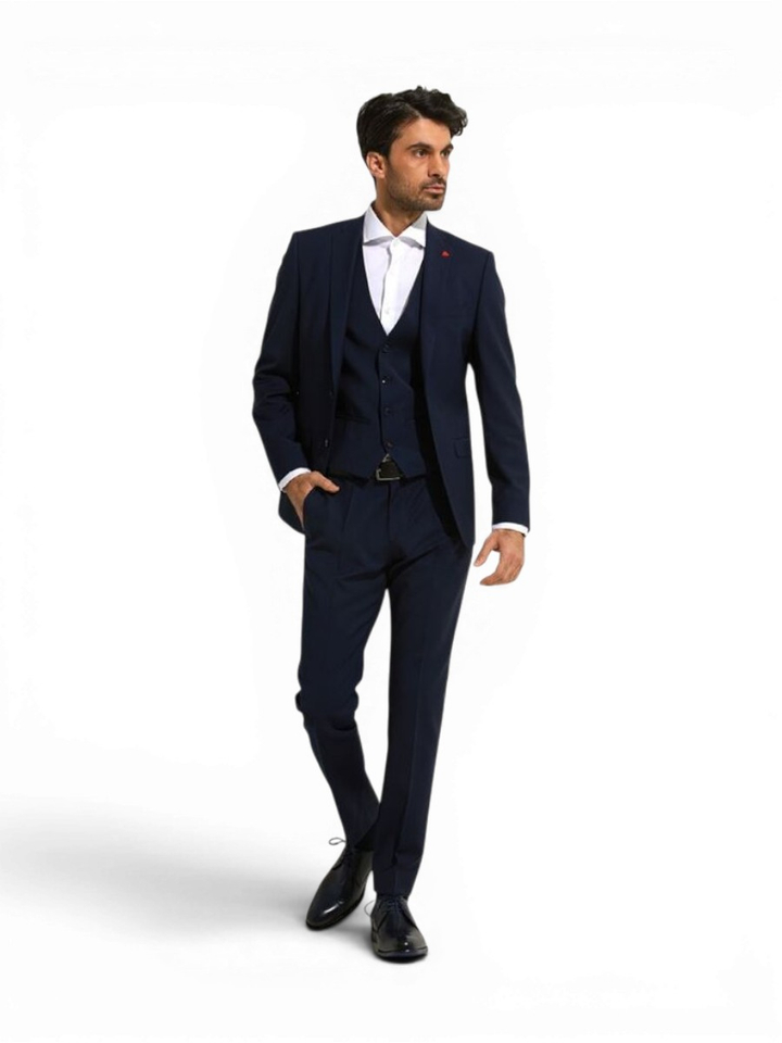 Donkerblauwe gilet met knopen Roy robson