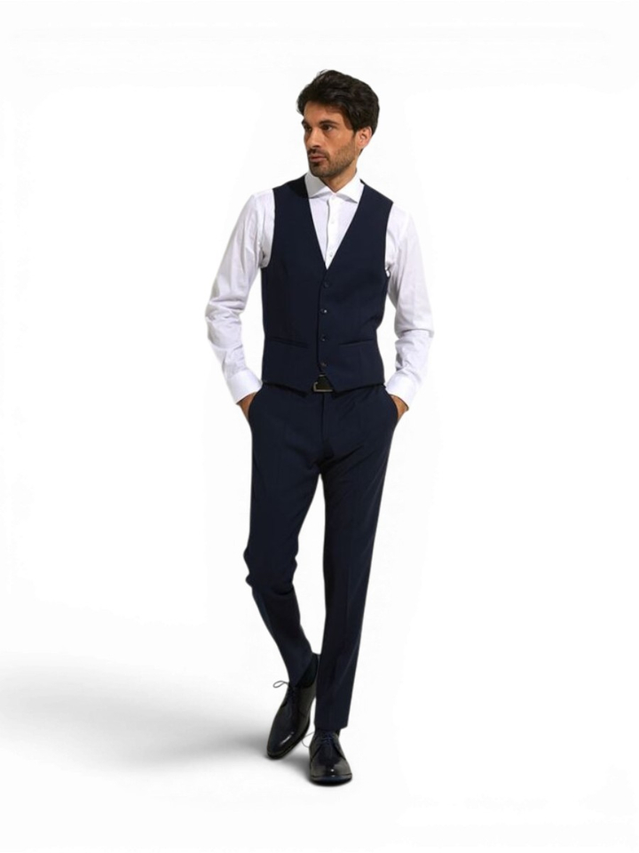 Donkerblauwe gilet met knopen Roy robson
