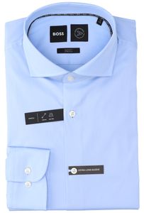 Hugo Boss Blauw hemd slim fit met extra lange mouwen Boss 