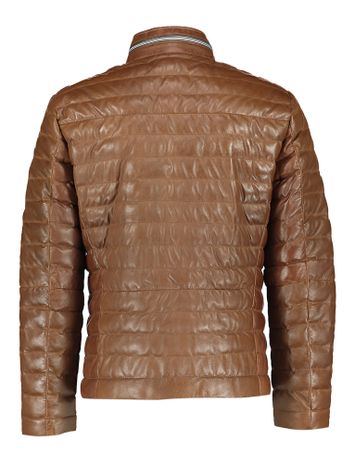 Cognac lederen jas Malik Milestone