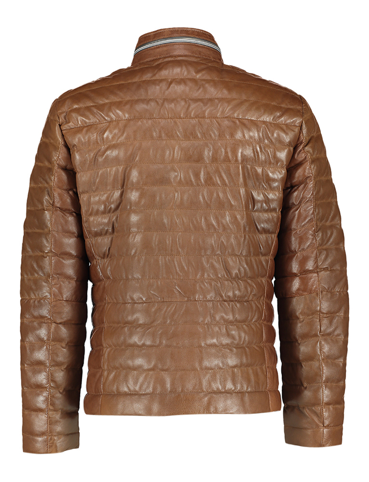 Cognac lederen jas Malik Milestone