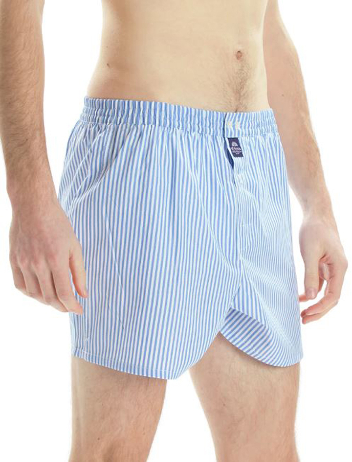 Wit met blauwe boxershort in krijtstreep Mc Alson 