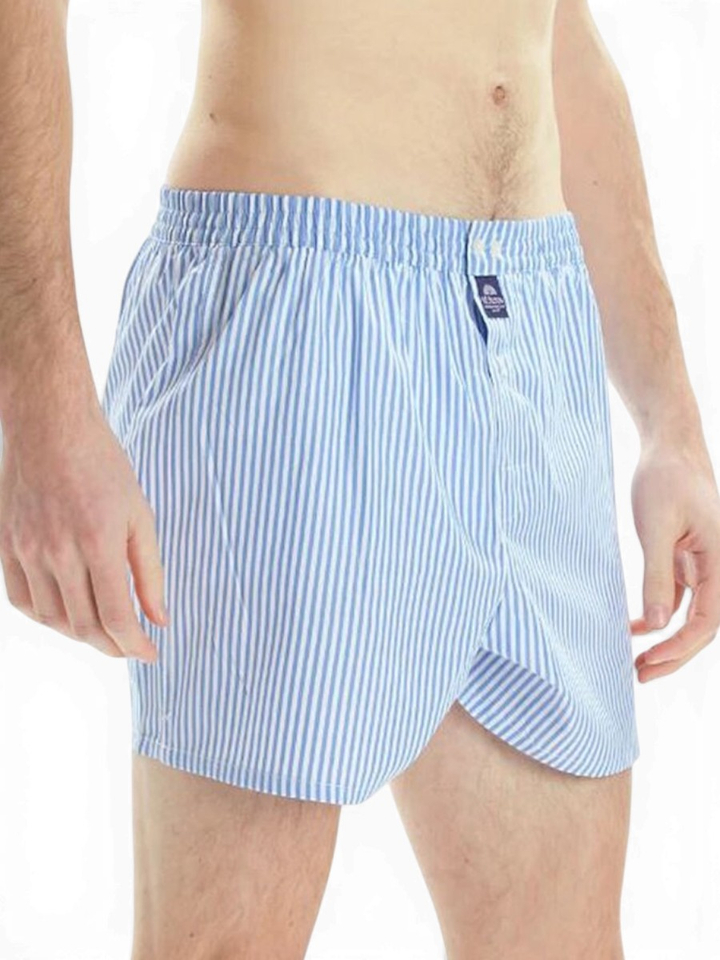 Wit met blauwe boxershort in krijtstreep Mc Alson 