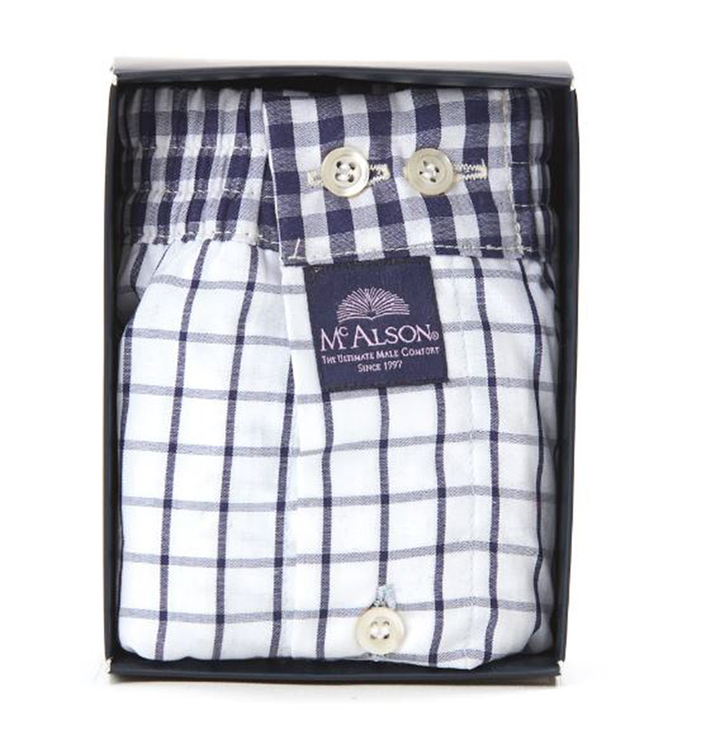 Wit en blauw geruite boxershort Mc Alson
