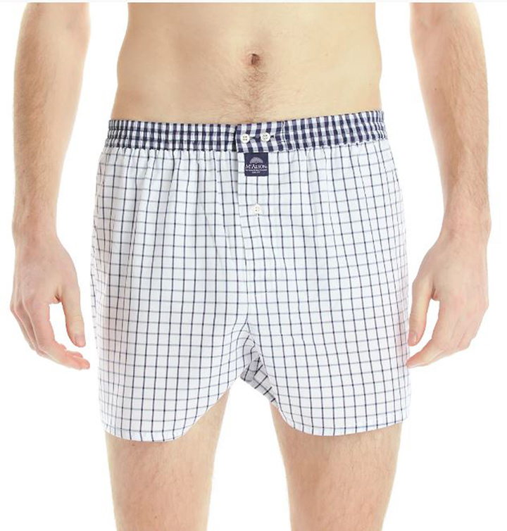 Wit en blauw geruite boxershort Mc Alson