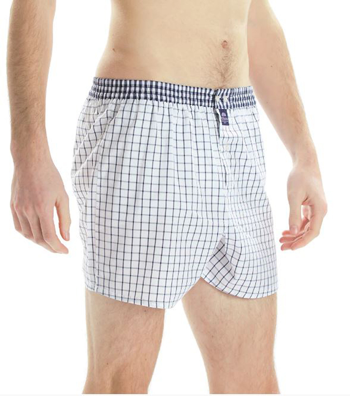 Wit en blauw geruite boxershort Mc Alson