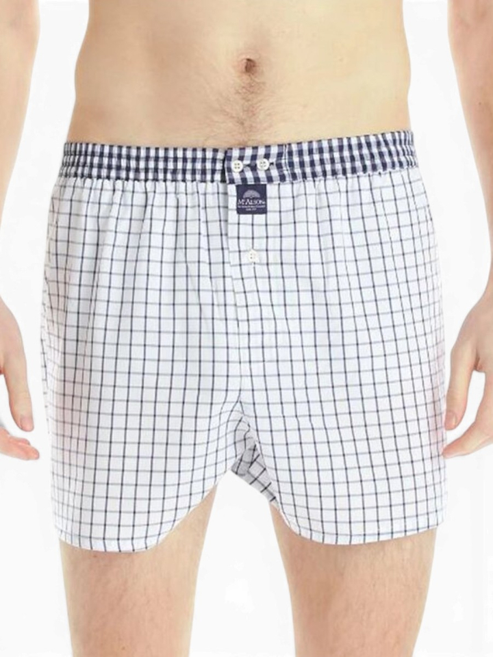 Wit en blauw geruite boxershort Mc Alson