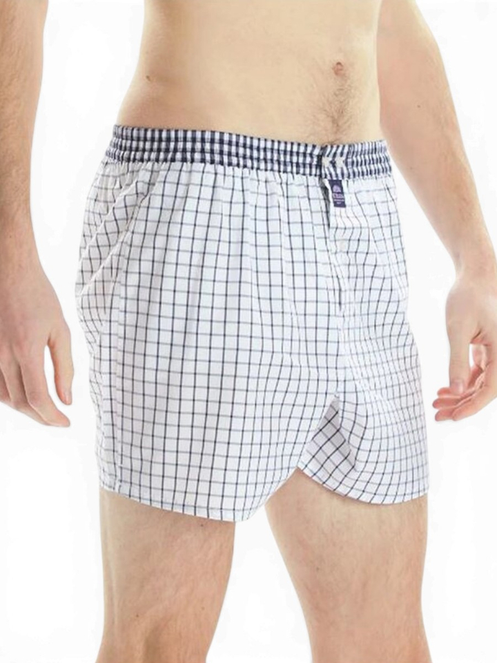 Wit en blauw geruite boxershort Mc Alson